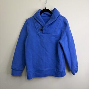 Kelly's Kids Sweatshirt Kids 4-5 Blue Fleece Shawl Collar Pullover Long Sleeve